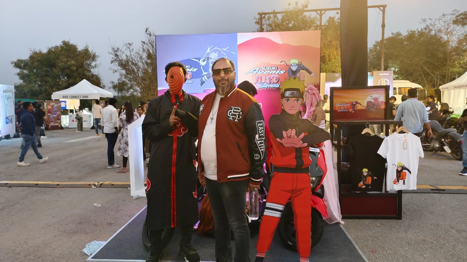 Suzuki Naruto cosplay and fan engagement activity at a live motorcycle event by Genx9 Events